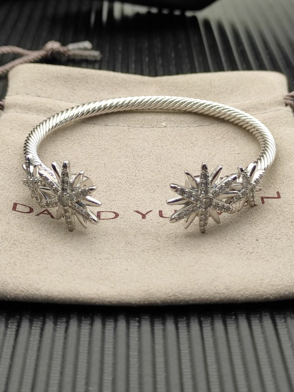 David Yurman 4mm Silver Starry Sky bracelet